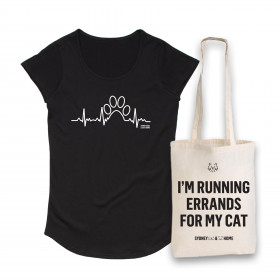 SYDNEY DOGS AND CATS HOME - PAW PULSE WOMENS TEE + ERRANDS FOR MY CAT TOTE BUNDLE